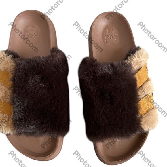 SOLD KuaiLu O Support Faux Fur Platform Slipper Sandal,Brown,Size 8, NWOT - Picture 4 of 11